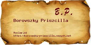 Borovszky Priszcilla névjegykártya